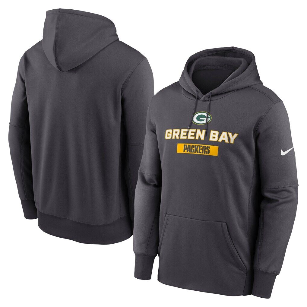 Green Bay Packers Nike Toss Sweep Therma Hoodie - Anthracite