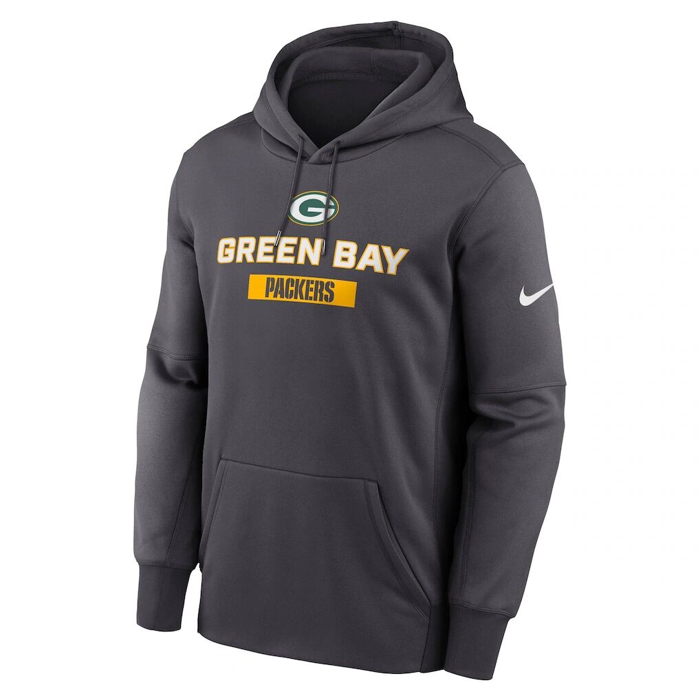 Green Bay Packers Nike Toss Sweep Therma Hoodie - Anthracite