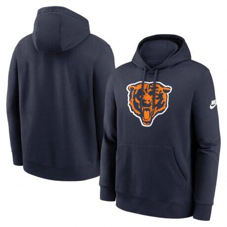 Chicago Bears Nike Club Fleece Pullover Hoodie - Navy - Front View