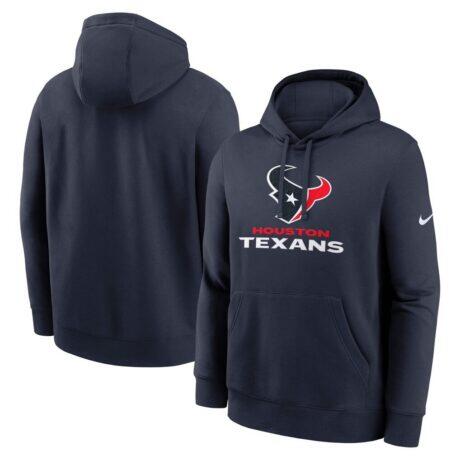 Houston Texans Nike Best Season Rewind Club Pullover Hoodie - Navy - Front View