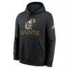 New Orleans Saints Nike Best Season Rewind Club Pullover Hoodie - Black - Alt1
