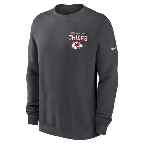 Kansas City Chiefs Nike Primetime Club Fleece Pullover Sweatshirt - Anthracite