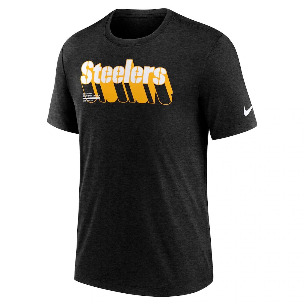 Pittsburgh Steelers Nike Long Pass Tri-Blend T-Shirt - Heather Navy