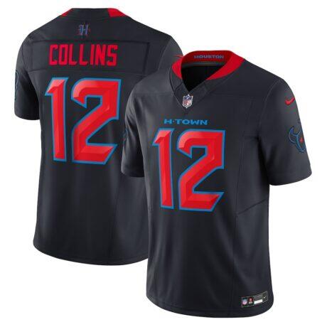Nico Collins Houston Texans Nike Alternate 2 Vapor F.U.S.E. Limited Jersey - Navy - Front View