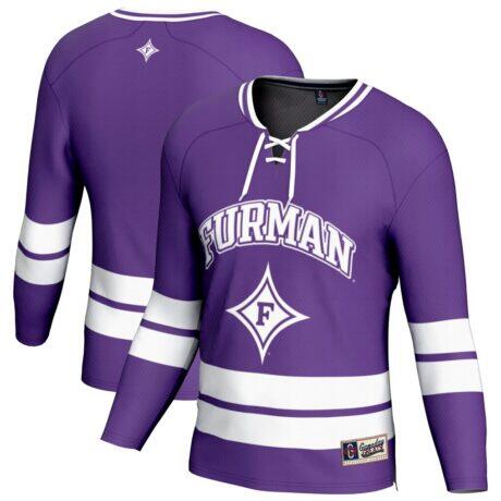 Furman Paladins GameDay Greats Unisex Spirit Hockey Jersey - Purple - Front View
