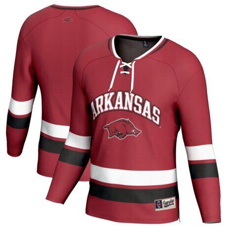 Arkansas Razorbacks GameDay Greats Youth Spirit Hockey Jersey - - Front View
