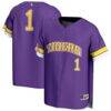 #1 LSU Tigers GameDay Greats Unisex Lightweight Collegiate Baseball Fashion Jersey - Purple - Front View