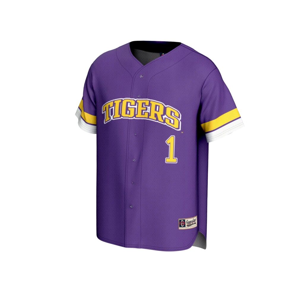 #1 LSU Tigers GameDay Greats Unisex Lightweight Collegiate Baseball Fashion Jersey