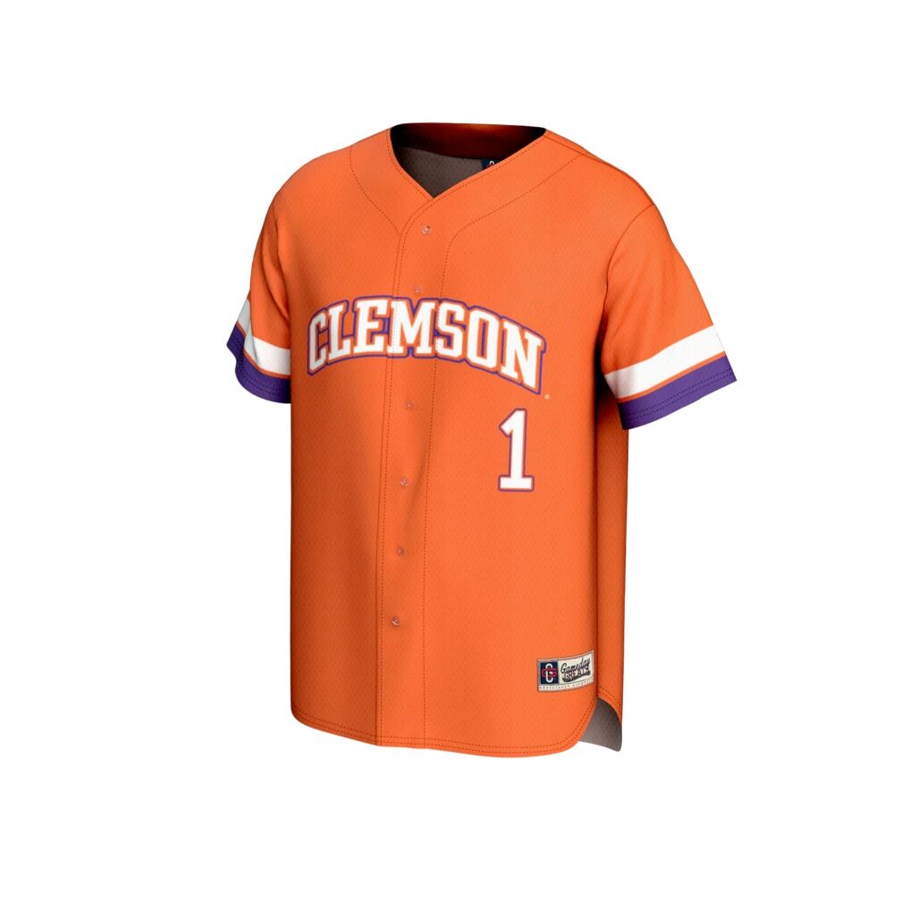 #1 Clemson Tigers GameDay Greats Unisex Lightweight Collegiate Baseball Fashion Jersey