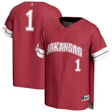 #1 Arkansas Razorbacks GameDay Greats Unisex Lightweight Collegiate Baseball Fashion Jersey - - Front View