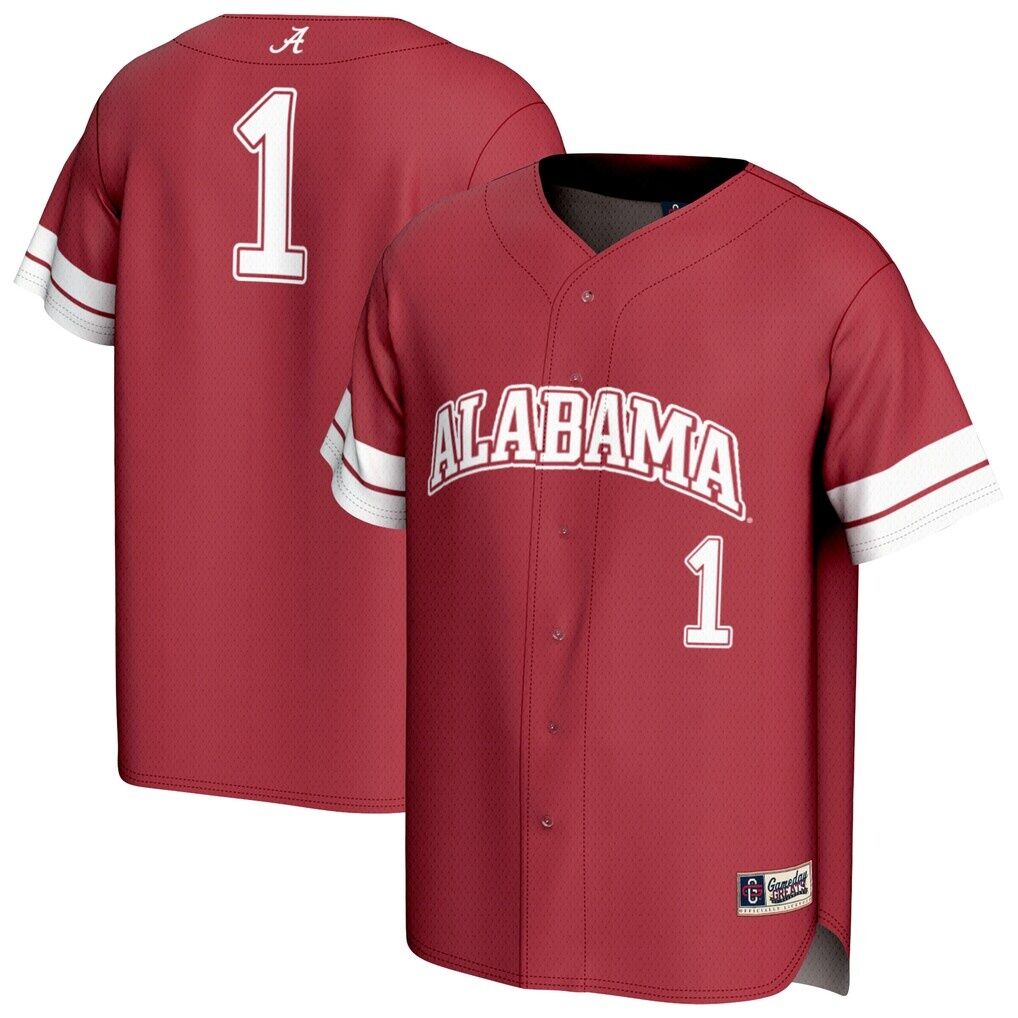 #1 Alabama Crimson Tide GameDay Greats Youth Lightweight Collegiate Baseball Fashion Jersey