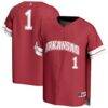 #1 Arkansas Razorbacks GameDay Greats Youth Lightweight Collegiate Baseball Fashion Jersey - - Front View