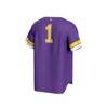 #1 LSU Tigers GameDay Greats Youth Lightweight Collegiate Baseball Fashion Jersey - Purple - Detail View