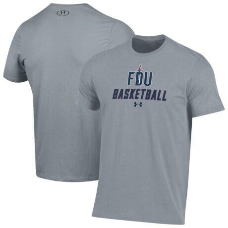Fairleigh Dickinson Knights Under Armour Basketball Performance T-Shirt - Gray - Front View