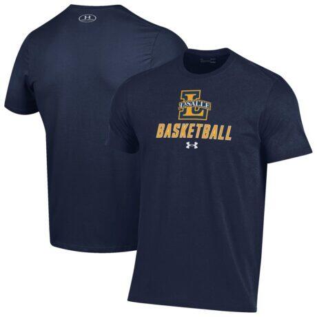 La Salle Explorers Under Armour Basketball Performance T-Shirt - Navy - Front View