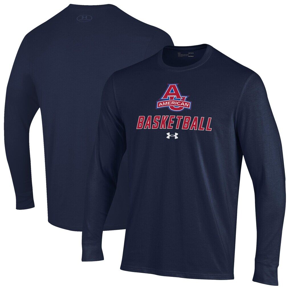 American University Eagles Under Armour Men's Basketball Performance Long Sleeve T-Shirt