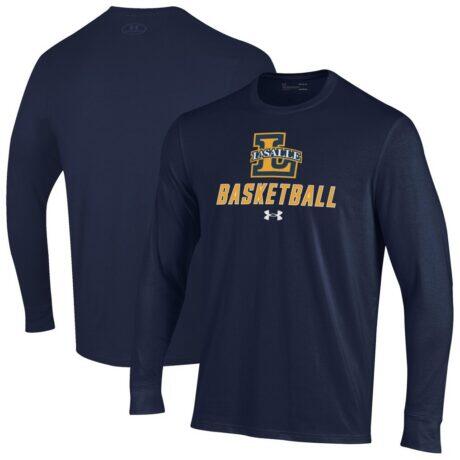 La Salle Explorers Under Armour Men's Basketball Performance Long Sleeve T-Shirt - Navy - Front View