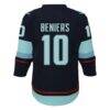 Matty Beniers Seattle Kraken Youth Alternate Replica Player Jersey - Navy - Detail View