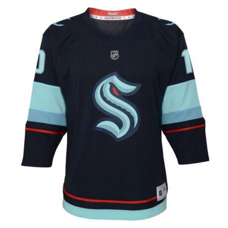 Matty Beniers Seattle Kraken Youth Alternate Replica Player Jersey - Navy - Side View