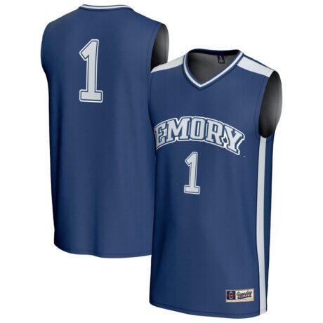 #1 Emory Eagles GameDay Greats Unisex Lightweight Collegiate Basketball Fashion Jersey - Blue - Front View