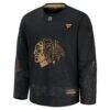 Chicago Blackhawks Fashion7 2024 Military Appreciation Practice Jersey - Black - Side View
