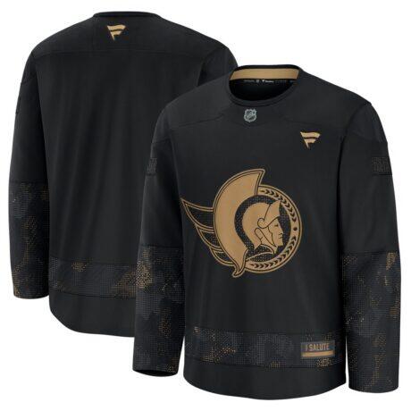 Ottawa Senators Fashion7 2024 Military Appreciation Practice Jersey - Black - Front View