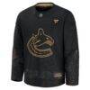 Vancouver Canucks Fashion7 2024 Military Appreciation Practice Jersey - Black - Side View