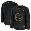Calgary Flames Fashion7 2024 Military Appreciation Practice Jersey - Black - Front View