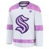 Seattle Kraken Fashion7 2024 Hockey Fights Cancer Practice Jersey - White - Side View