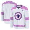 Winnipeg Jets Fashion7 2024 Hockey Fights Cancer Practice Jersey - White - Front View