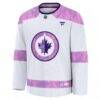 Winnipeg Jets Fashion7 2024 Hockey Fights Cancer Practice Jersey - White - Side View
