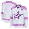 Dallas Stars Fashion7 2024 Hockey Fights Cancer Practice Jersey - White - Front View