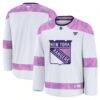New York Rangers Fashion7 2024 Hockey Fights Cancer Practice Jersey - White - Front View