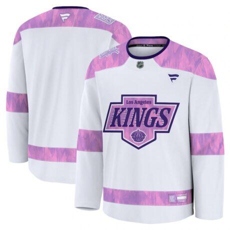 Los Angeles Kings Fashion7 2024 Hockey Fights Cancer Practice Jersey - White - Front View