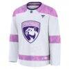 Florida Panthers Fashion7 2024 Hockey Fights Cancer Practice Jersey - White - Side View