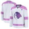 Chicago Blackhawks Fashion7 2024 Hockey Fights Cancer Practice Jersey - White - Front View
