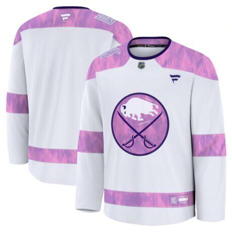 Buffalo Sabres Fanatics 2024 Hockey Fights Cancer Practice Jersey - White - Front View