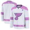 St. Louis Blues Fashion7 2024 Hockey Fights Cancer Practice Jersey - White - Front View