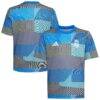 Real Madrid adidas Youth 2025/26 Pre-Match AEROREADY Top - Blue - Front View