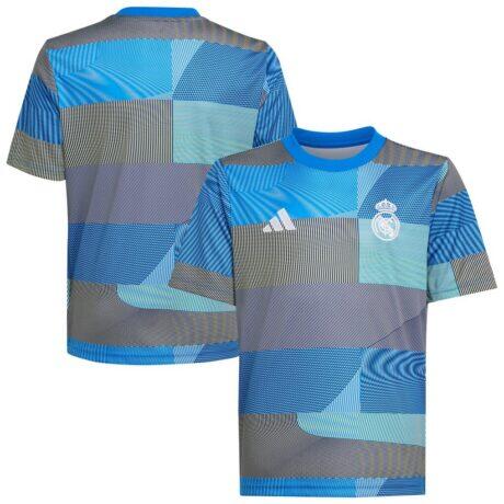 Real Madrid adidas Youth 2025/26 Pre-Match AEROREADY Top - Blue - Front View