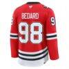 Connor Bedard Chicago Blackhawks Fashion7 Centennial Premium Player Jersey - Red - Detail View