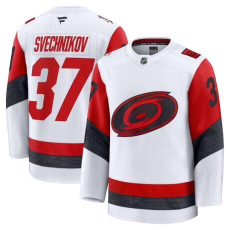 Andrei Svechnikov Carolina Hurricanes Fashion7 Away Premium Jersey - White - Front View