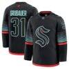 Philipp Grubauer Seattle Kraken Fashion7 Alternate Premium Player Jersey - Black - Front View