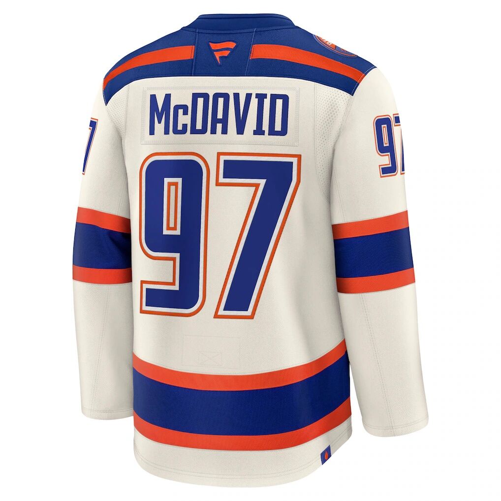 Connor McDavid Edmonton Oilers Fashion7 Alternate Premium Jersey - Light Beige
