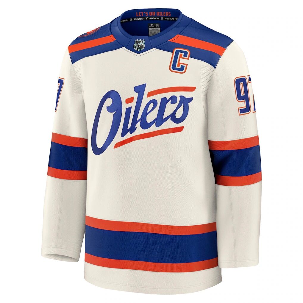 Connor McDavid Edmonton Oilers Fashion7 Alternate Premium Jersey - Light Beige
