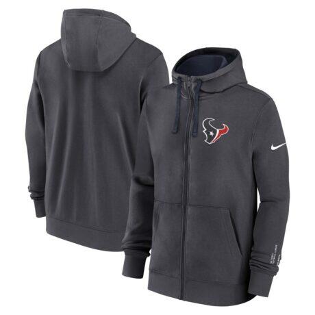 Houston Texans Nike Primetime Club Full-Zip Hoodie - - Front View