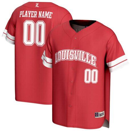 Louisville Cardinals GameDay Greats Youth NIL Pick-A-Player Baseball Lightweight Jersey - Red - Front View