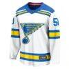 Jordan Binnington St. Louis Blues Fashion7 Away Breakaway Player Jersey - White - Side View