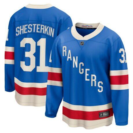 Igor Shesterkin New York Rangers Fashion7 Centennial Breakaway Jersey - Blue - Front View