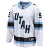 Logan Cooley Utah Mammoth Fashion7 Away Breakaway Player Jersey - White - Side View